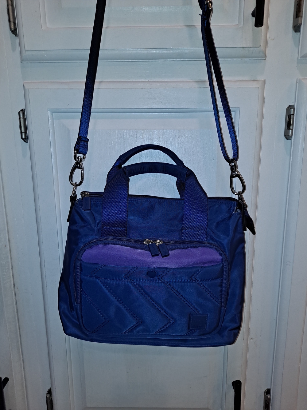 Ihkwip French Navy Perwinkle Mini Tote Encore Edition Organizer Crossbody Bag